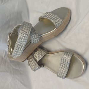 Jessica Simpson Gold Metallic Platform Sandals Size 9.5M